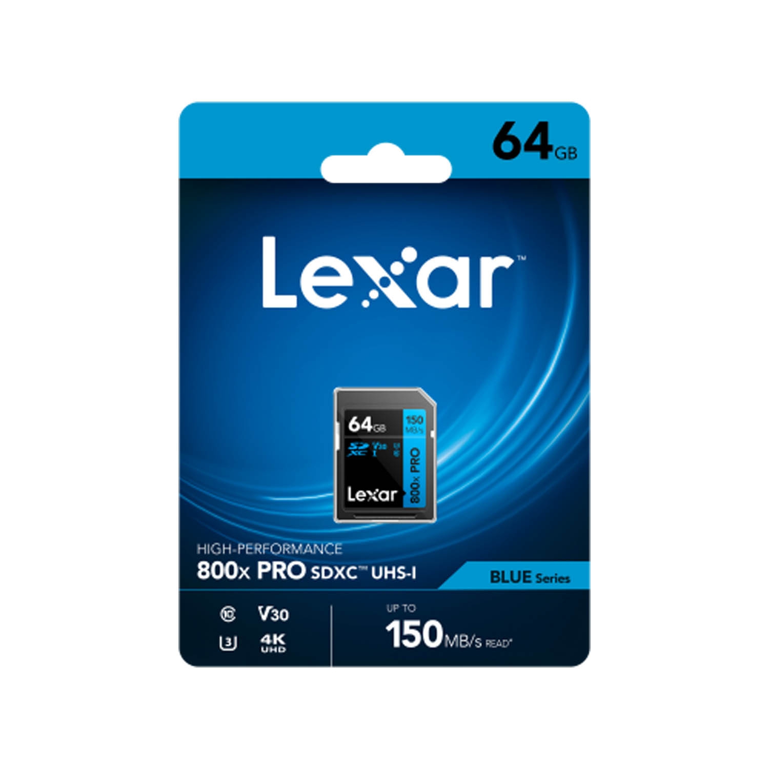 Lexar PRO Blue Series SDXC  64GB UHS-I 800x V30 - Read 150MB/s