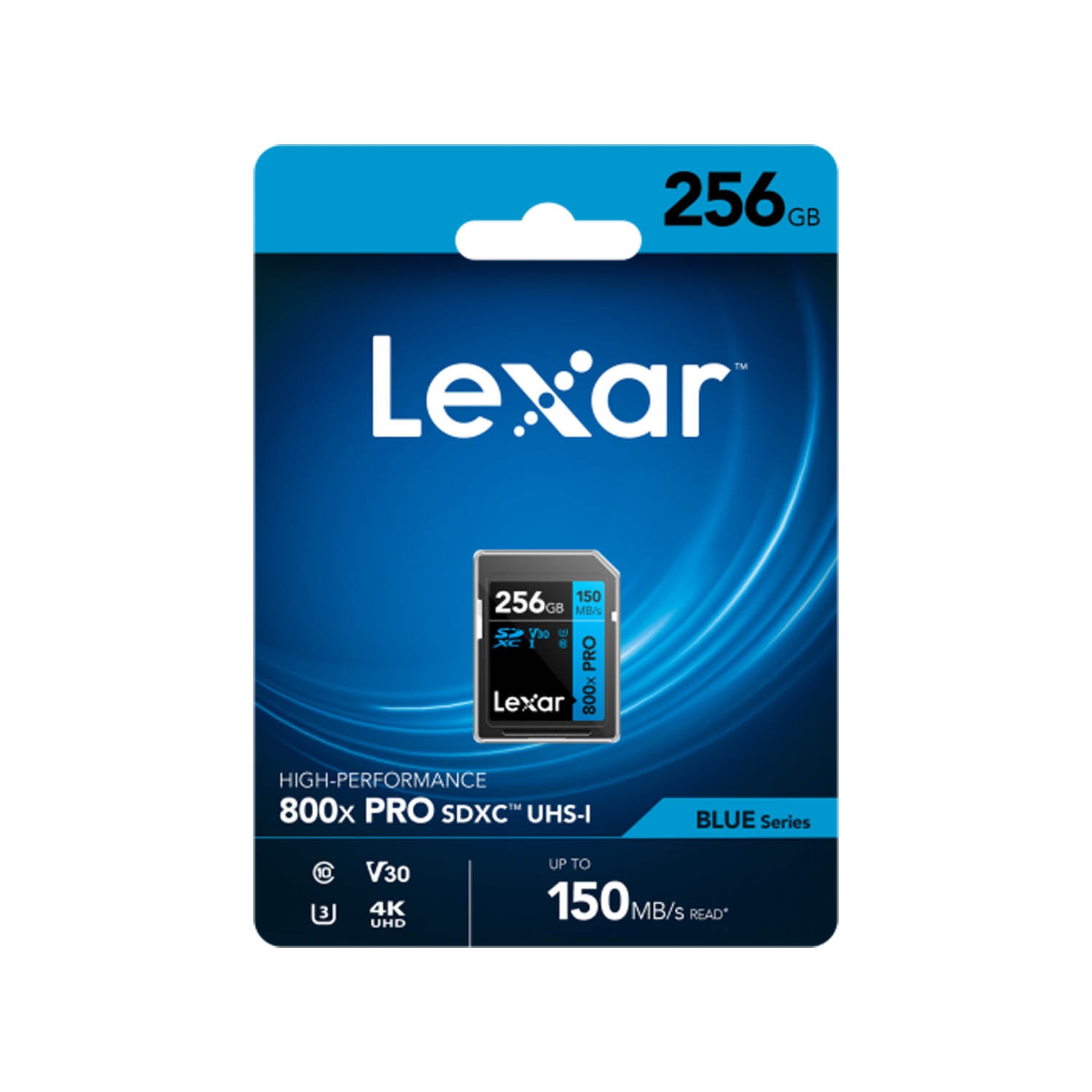 Lexar PRO Blue Series SDXC 256GB 800x UHS-I V30 - Read 150MB/s