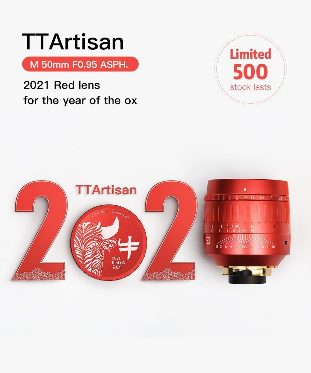 TTArtisan M 50mm 1:0,95 für Leica M Red OX 2021 Special Edition