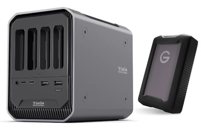 SanDisk Profi Set G-Drive PRO DOCK 4 und 4 TB ArmorATD G-Drive grey