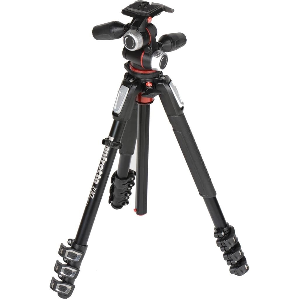 Manfrotto MK190XPRO4-3W 190 Alu Stativ QPL mit XPRO 3-Wege-Neiger 4 Segmente