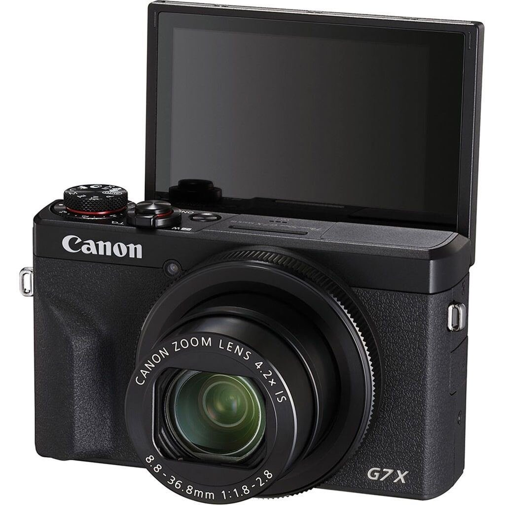 Canon PowerShot G7X Mark III schwarz VLogger Kit + Canon Tripod HG-100TBR + 64GB SD Speicherkarte