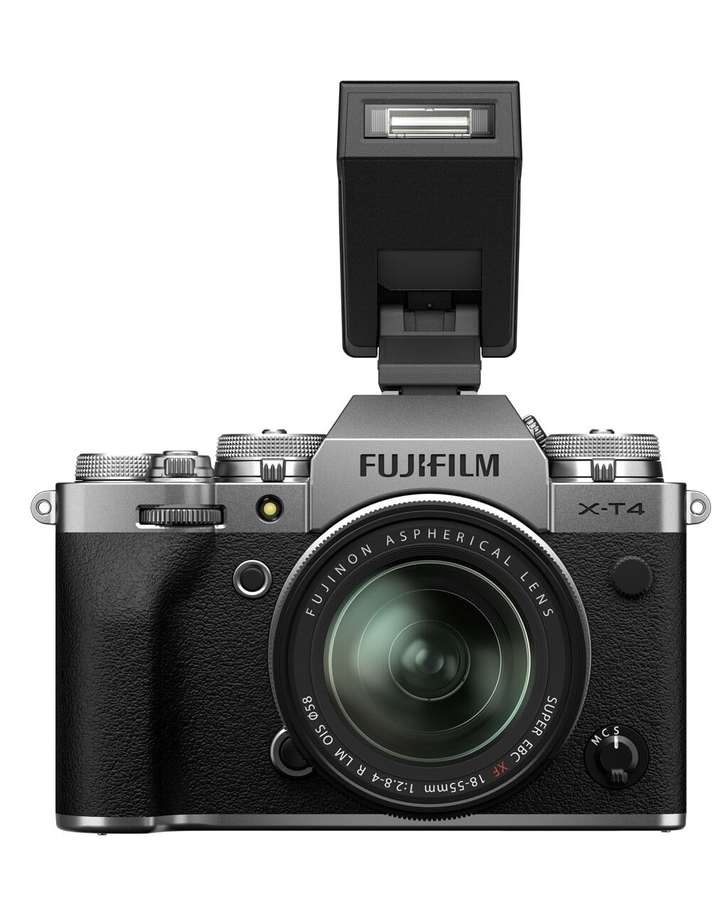 Fujifilm X-T4 silber inkl. XF 18-55mm 1:2,8-4,0 R LM OIS + EF-X8 Blitzgerät