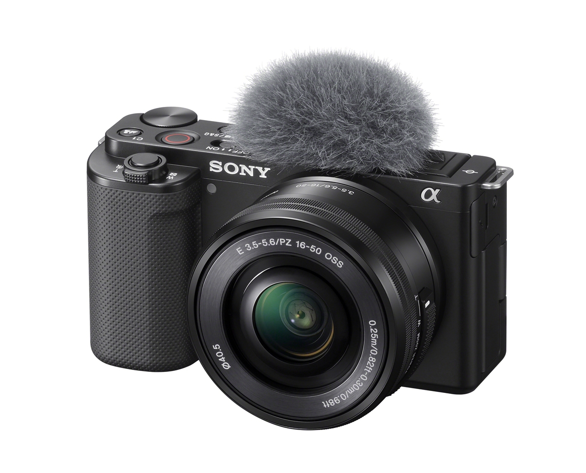 Sony Alpha ZV-E10 schwarz + Sony E PZ 16-50mm 1:3,5-5,6 OSS + Sony ECM-S1 kabelloses Mikrofon