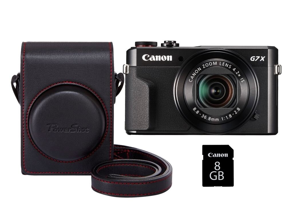 Canon PowerShot G7X Mark II Premium Kit inkl. DCC-1880 Tasche und 8GB SD Speicherkarte