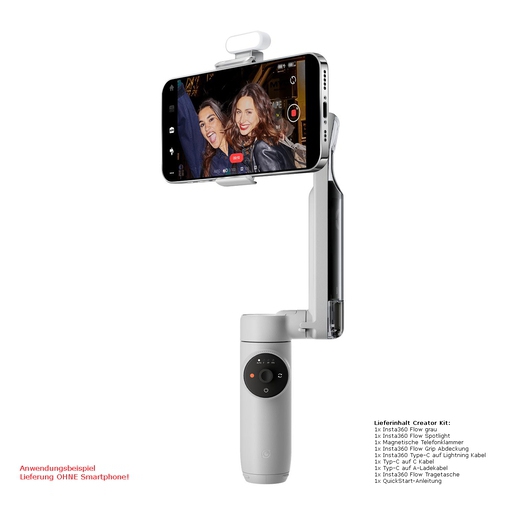 Insta360 Flow Creator Kit Grey Smartphone-Gimbal mit Zubehör