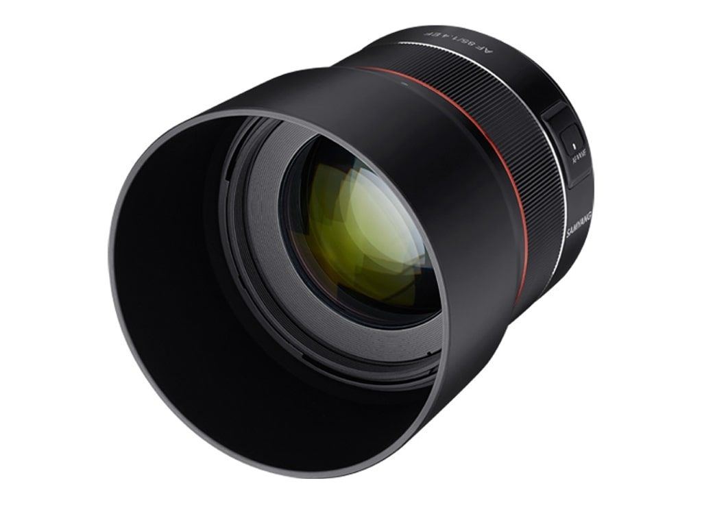 Samyang AF 85mm 1:1,4 + Lens Station für Canon EF