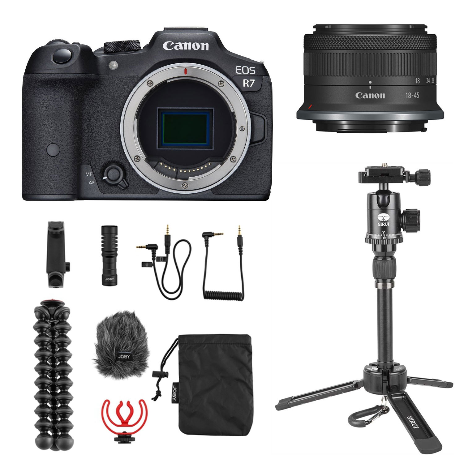 Canon EOS R7 Vlogger Set mit 18-45mm IS STM + JOBY Creator