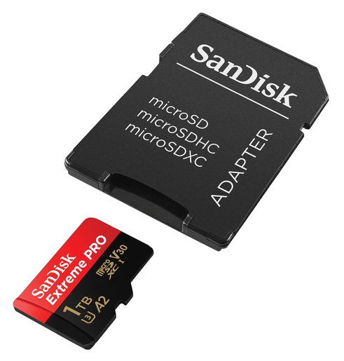 SanDisk micro SDXC Extreme Pro 1TB 200 MB/s UHS-I U3 V30 + SD Adapter