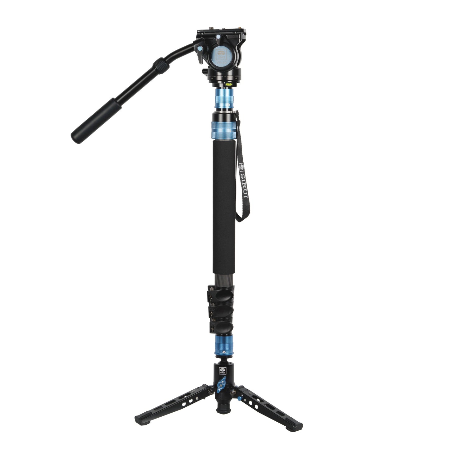 SIRUI P-424FS Carbon Einbeinstativ 170 cm mit Standspinne + Videoneiger VH-10