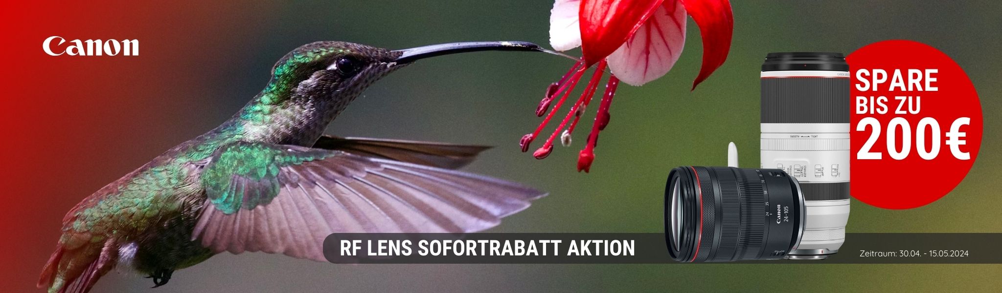 CANON RF LENS SOFORTRABATT AKTION: 30.04. - 15.04.2024 bei Fotomax online in Nürnberg und Berlin