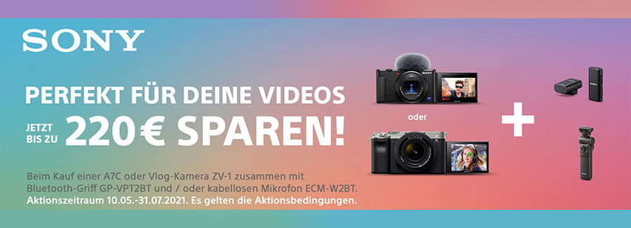 SONY VLOGGING BUNDLE KOMBI-RABATT: 10.05.2021 - 31.07.2021