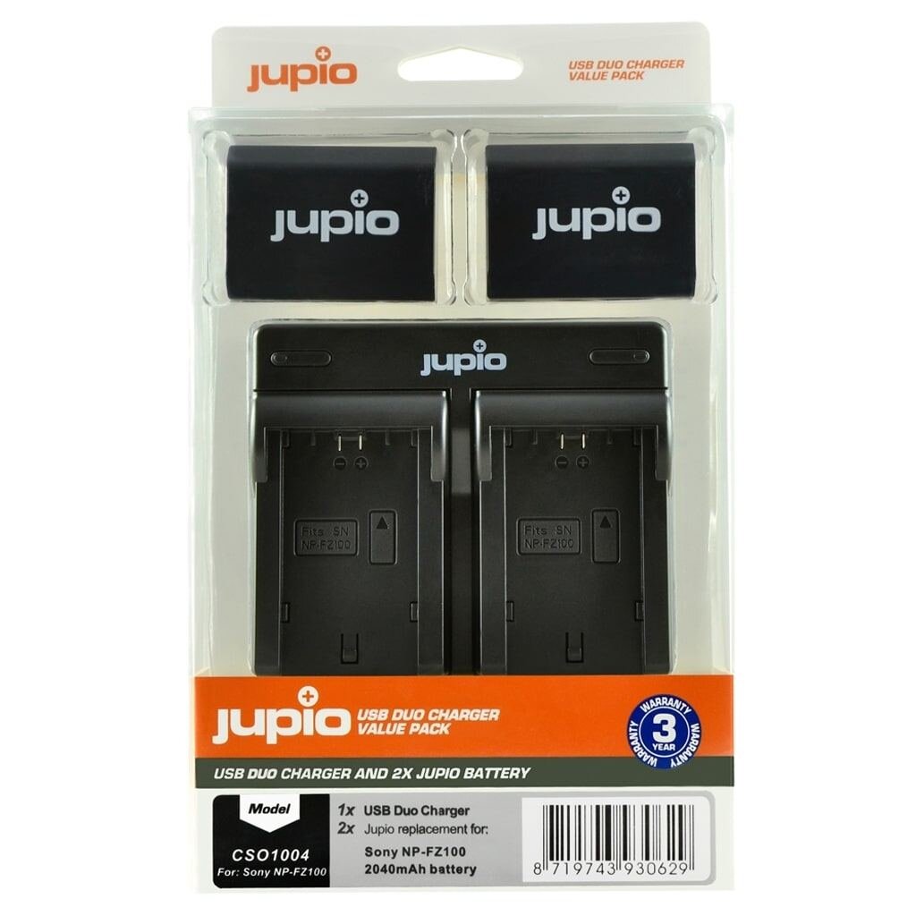 Jupio Kit 2x NP-FZ100 + Doppelladegerät für Sony
