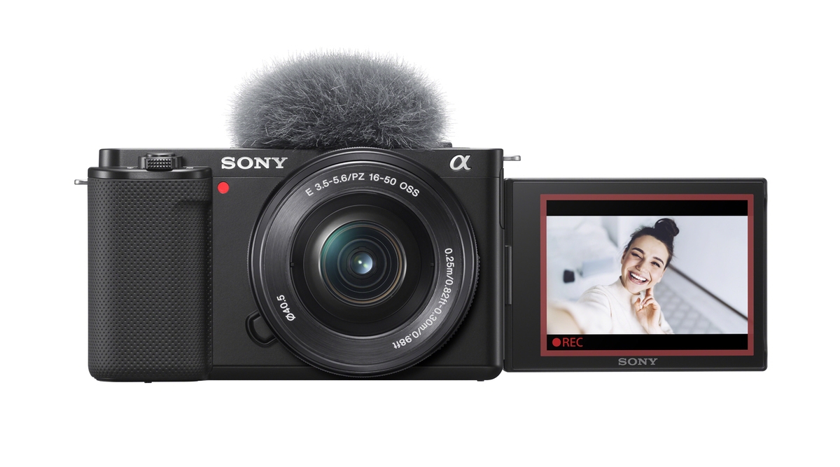 Sony Alpha ZV-E10 schwarz + Sony E PZ 16-50mm 1:3,5-5,6 OSS + Sony ECM-S1 kabelloses Mikrofon