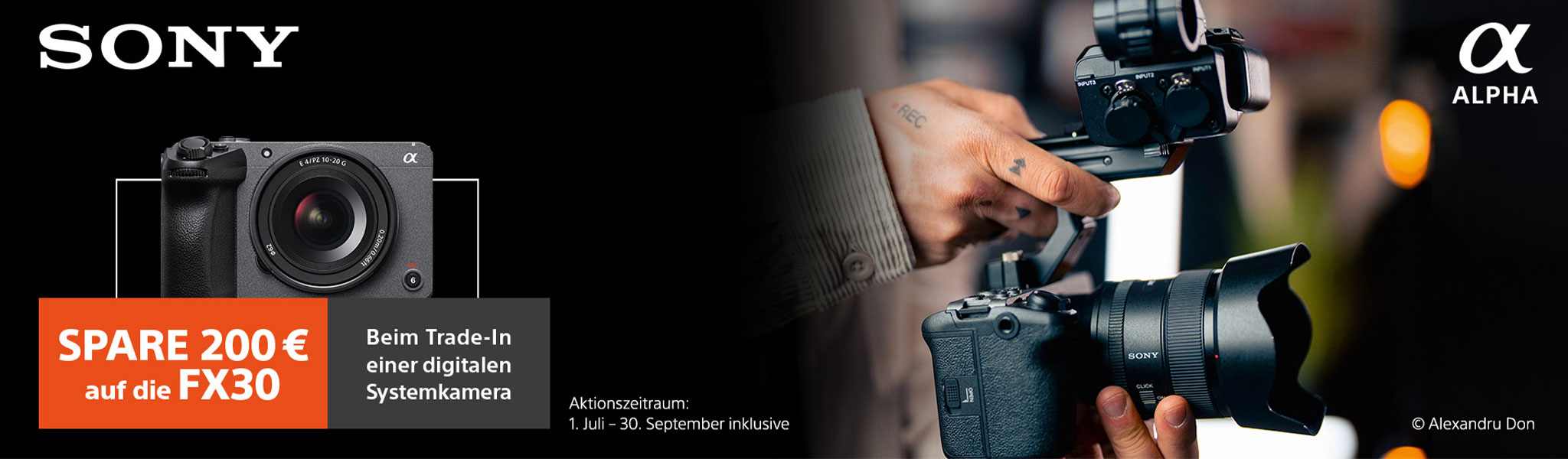 SONY FX30 TRADE-IN AKTION: 01.07.2023 - 31.10.2023