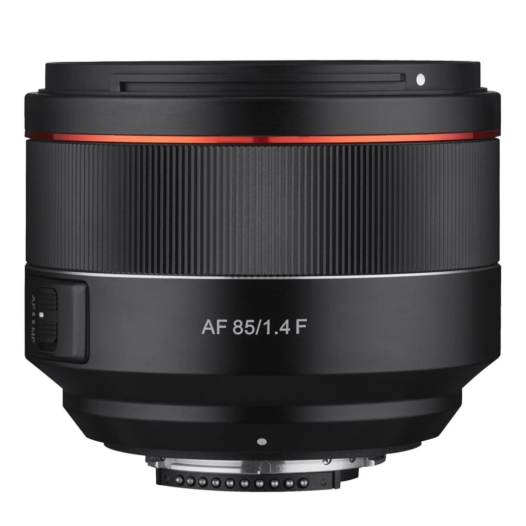 Samyang AF 85mm 1:1,4 + Lens Station für Nikon F