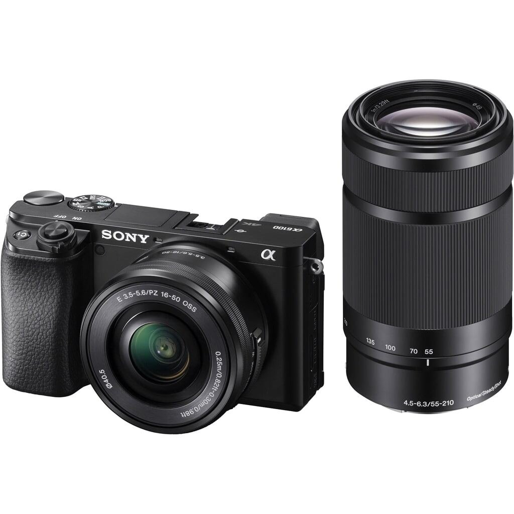 Sony Alpha 6100 schwarz + 16-50mm 1:3,5-5,6 E PZ OSS + 55-210mm 1:4,5-6,3 E OSS + DJI Ronin SC Einhandgimbal Stabilisierungssystem