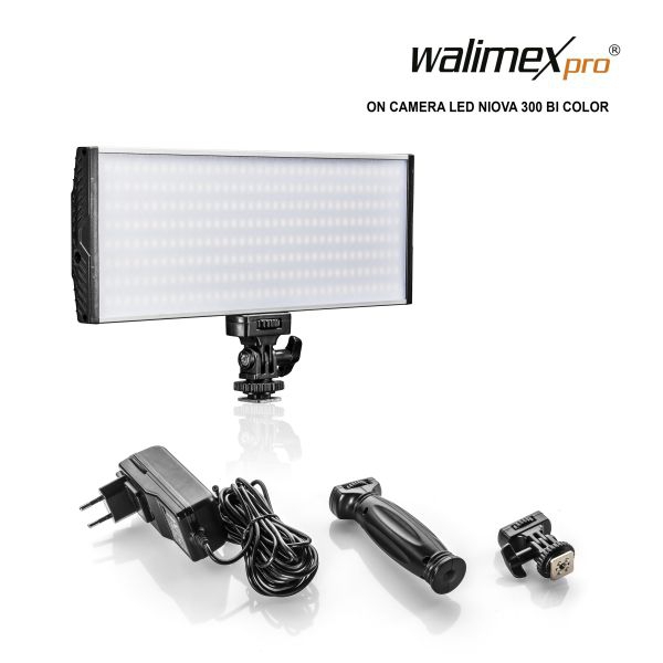 Walimex Pro LED Niova 300 Bi Color Leuchte on Camera