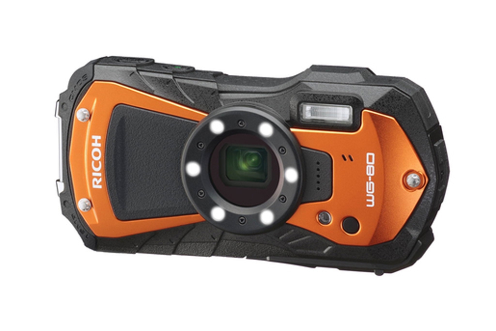 Ricoh WG-80 Special Edition orange + Neoprencase/Strap + PH 32GB SD Karte/Tuch