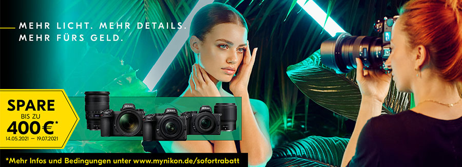 NIKON SOMMER SOFORTRABATT AKTION: 14.05.2021 - 19.07.2021 Nikon Sommer 2021 Sofort-Rabatt Aktion bei Fotomax