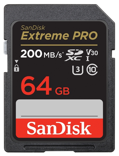 SanDisk 64GB SDXC Extreme Pro 200MB/s UHS-1 U3 V30