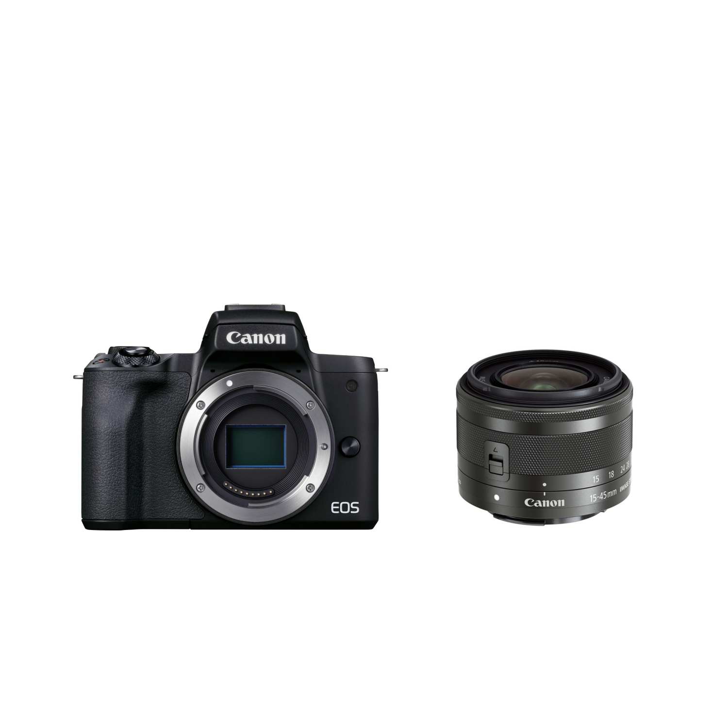 Canon EOS M50 II schwarz + EF-M 15-45 mm Live Stream Kit