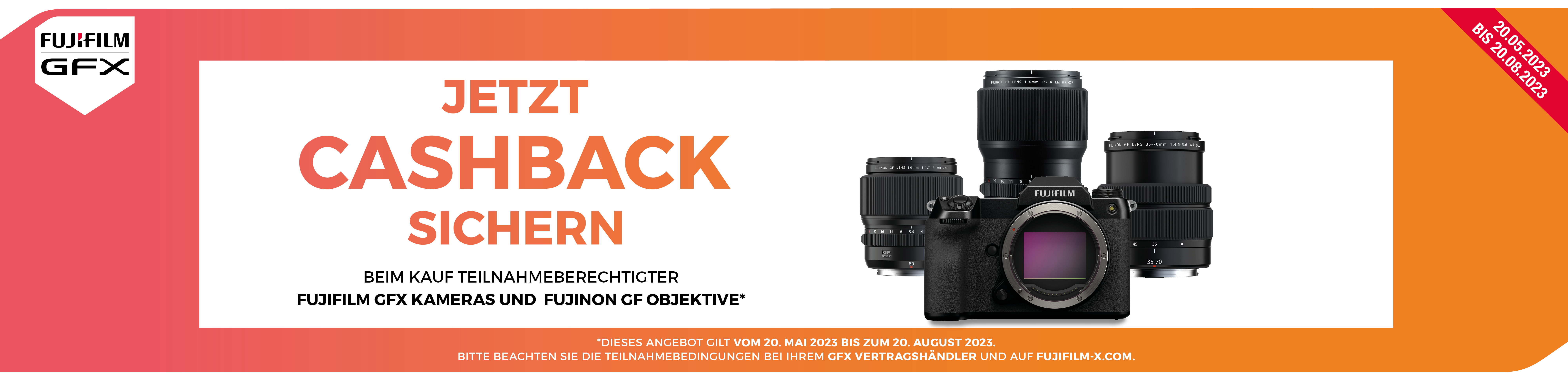 FUJIFILM GFX CASHBACK-AKTION: 20.05. - 20.08.2023