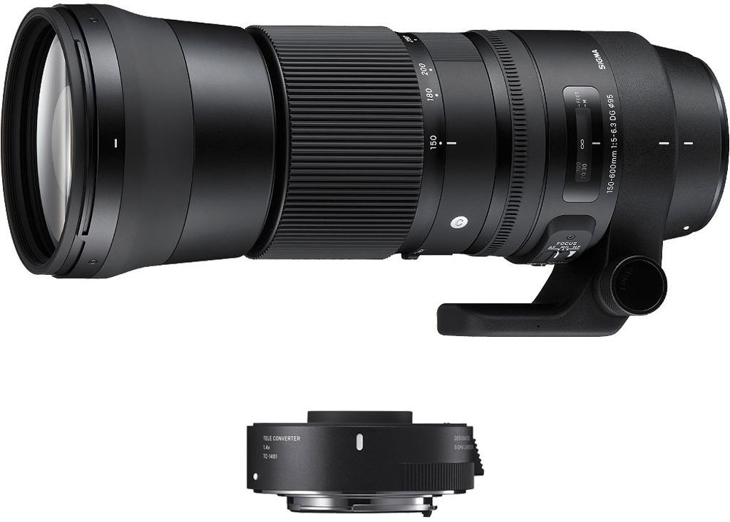 Sigma 150-600mm 1:5-6,3 DG OS HSM Contemporary + TC-1401 f. Canon