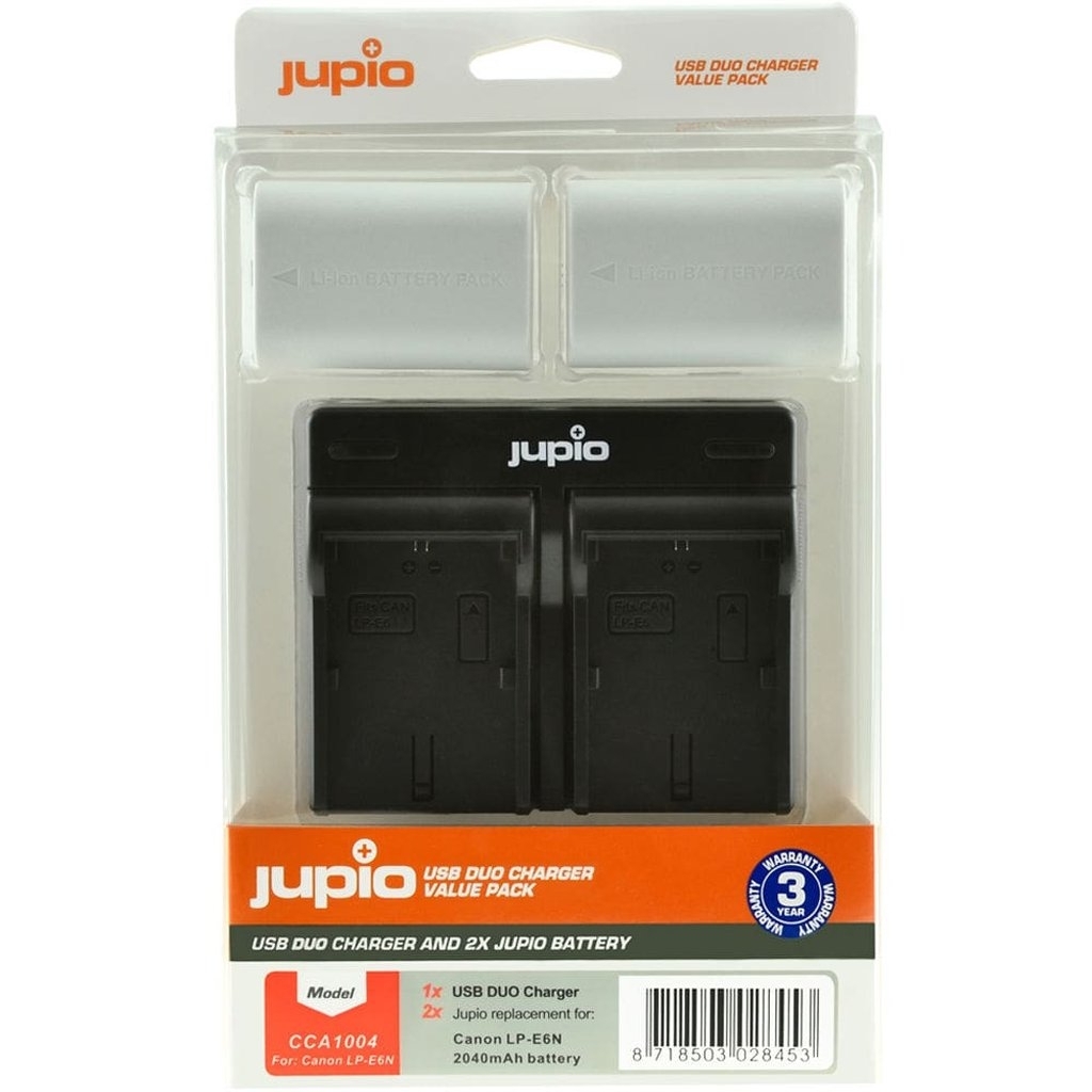 Jupio Kit 2x LP-E6N Ultra + Doppelladegerät für Canon