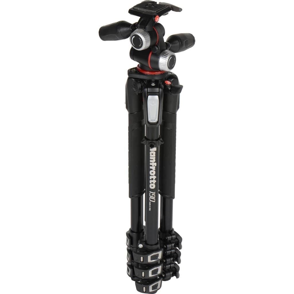 Manfrotto MK190XPRO4-3W 190 Alu Stativ QPL mit XPRO 3-Wege-Neiger 4 Segmente