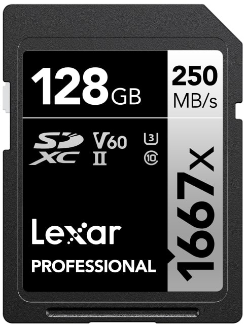 Lexar SDXC Silver Series UHS-II 1667x 128GB V60 Speicherkarte 250/120 MB/s