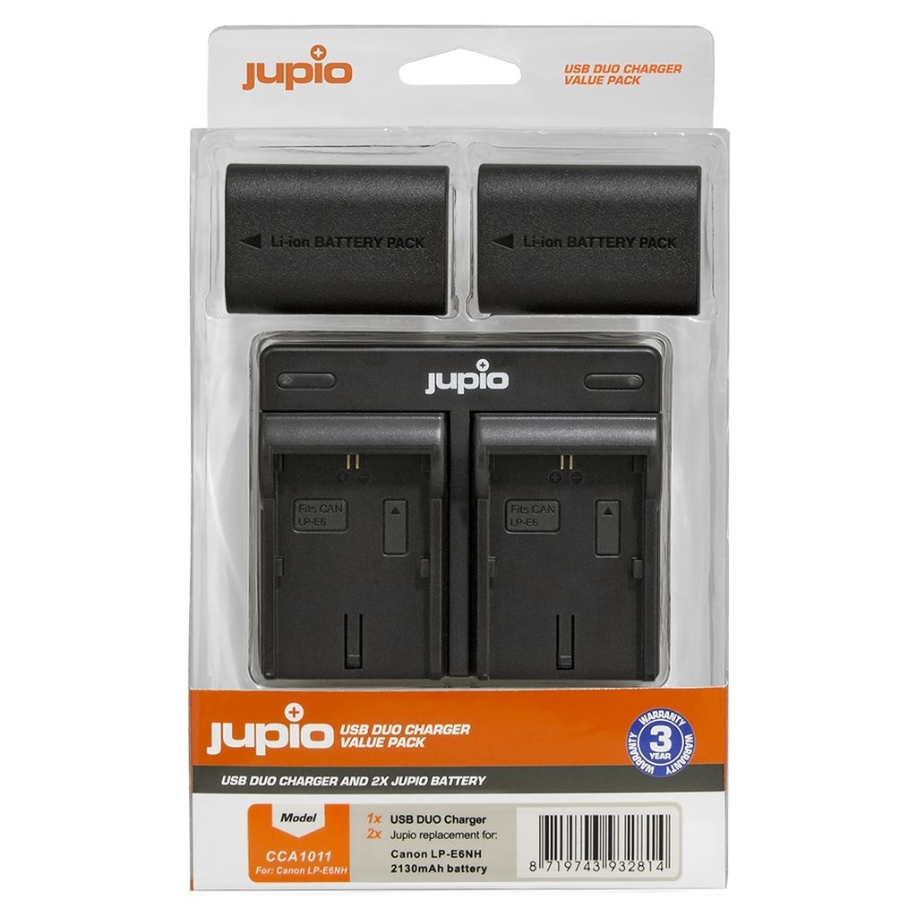Jupio Value Pack Canon2 x LP- E6NH + Doppelladegerät