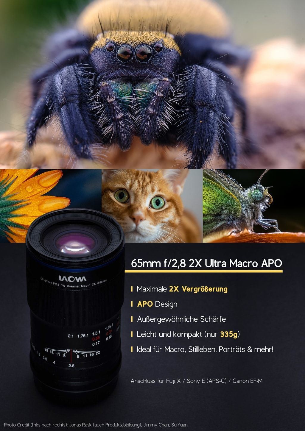 LAOWA 65mm 1:2,8 2X Ultra Macro APO für Canon EF-M