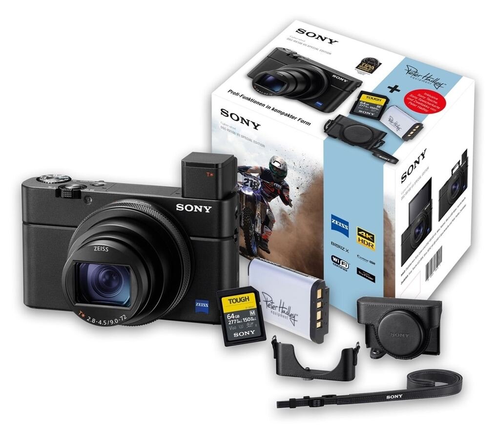 Sony DSC-RX100 VII (DSCRX100M7) Special Edition + Ersatzakku + 64GB Speicherkarte und Tasche LCJ-RXK