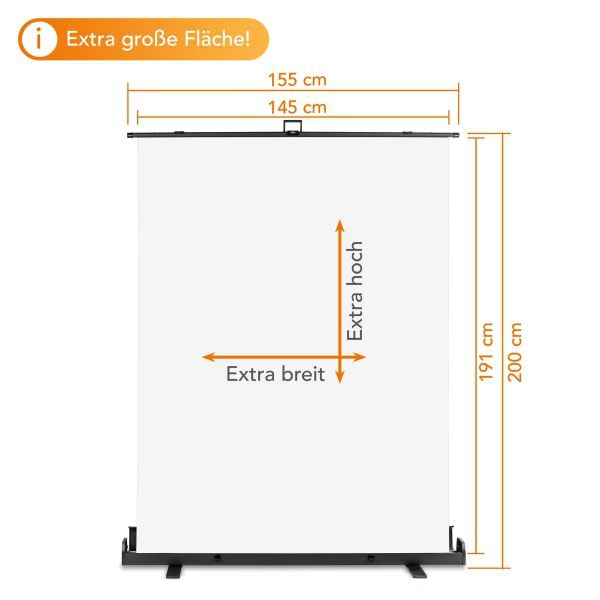 Walimex Roll-Up Panel Hintergrund schwarz 155x200