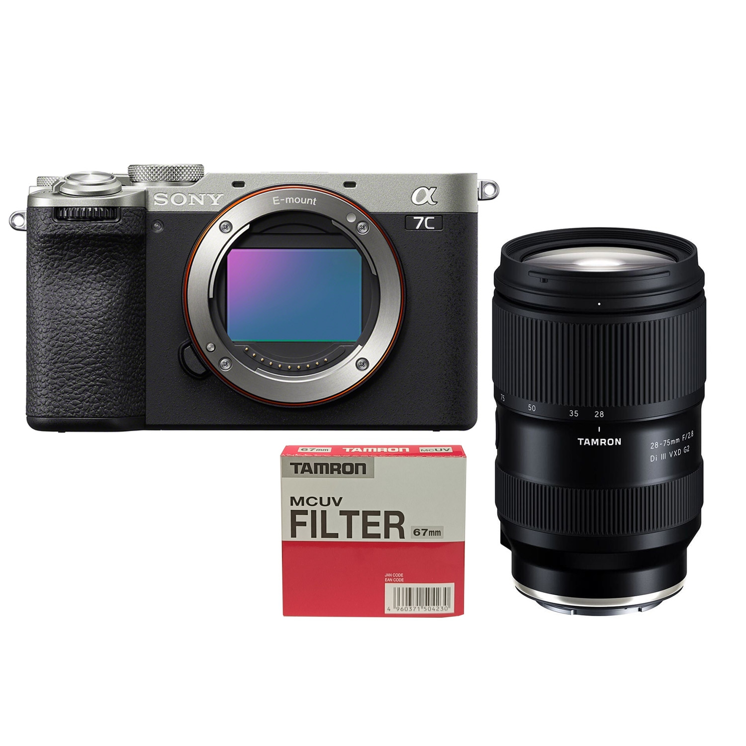 Sony Alpha 7C II (ILCE7CM2S) silber + Tamron 28-75mm 1:2.8 Di III VXD G2 + UV Filter