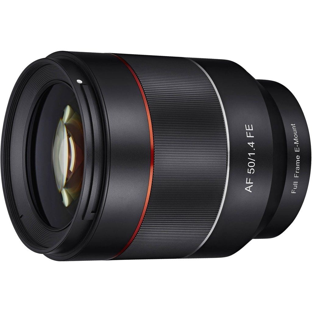 Samyang AF 50mm 1:1,4 FE + Lens Station für Sony E