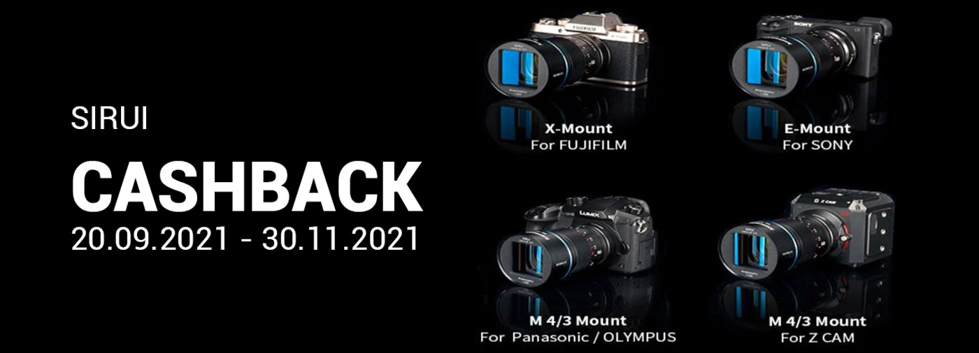 SIRUI CASHBACK: 20.09.2021 - 30.11.2021