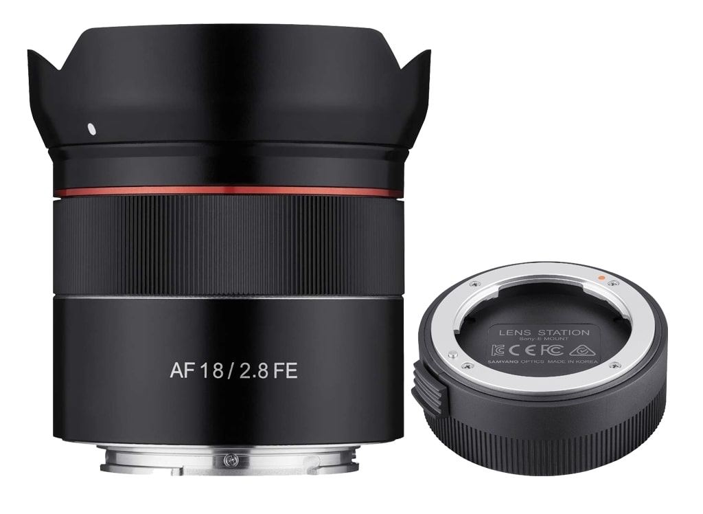 Samyang AF 18mm 1:2,8 FE + Lens Station für Sony E