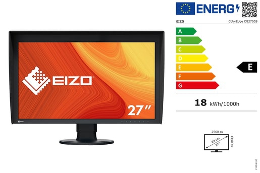 EIZO ColorEdge CG2700S 27 Zoll Monitor schwarz / 68,5cm / 2560 x 1440/ mit Lichtschutzblende