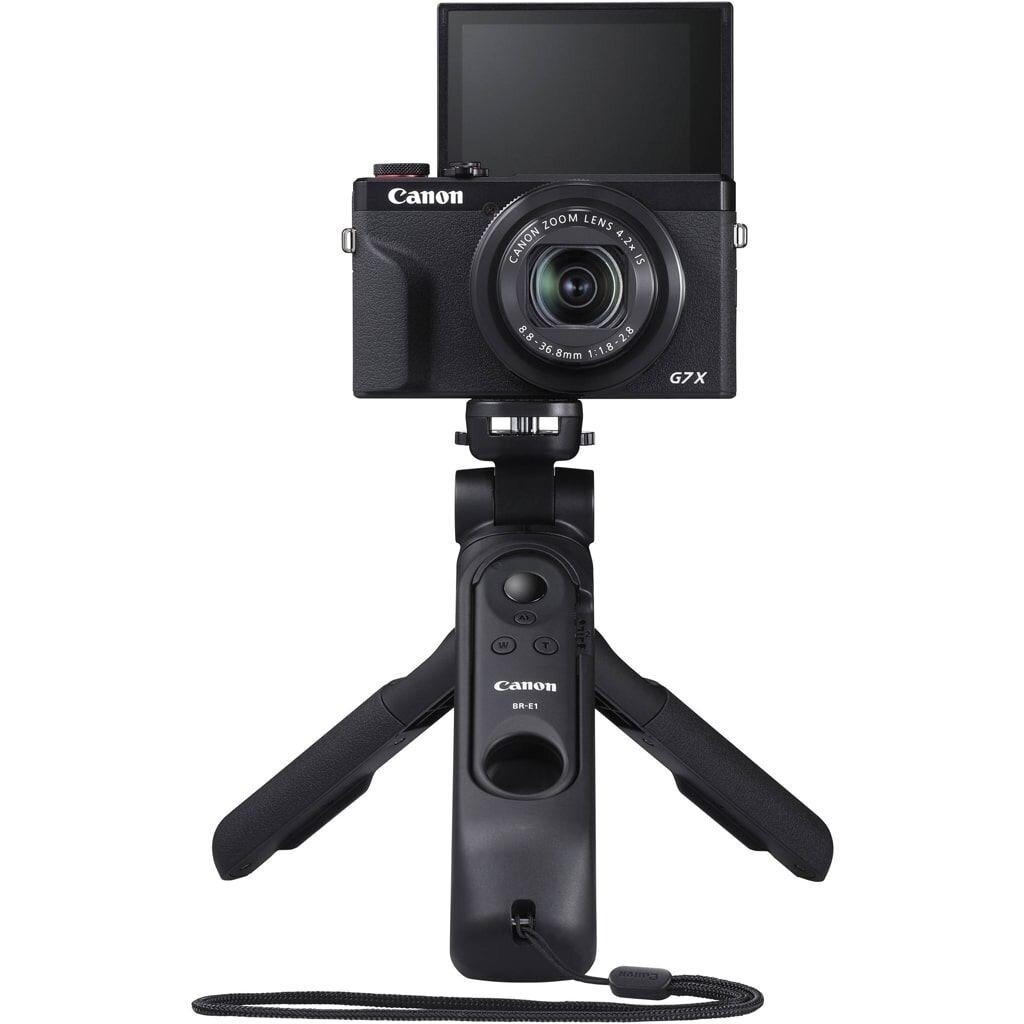 Canon PowerShot G7X Mark III schwarz VLogger Kit + Canon Tripod HG-100TBR + 64GB SD Speicherkarte