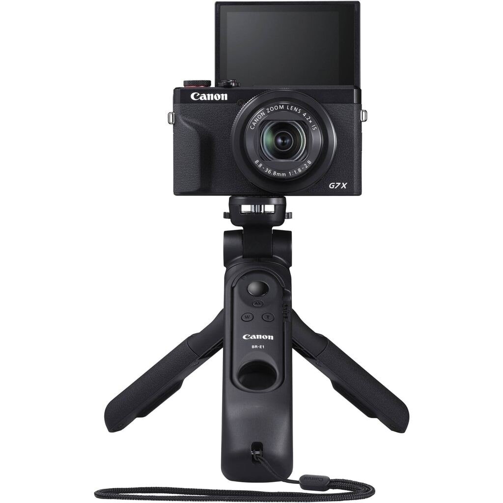 Canon PowerShot G7X Mark III schwarz VLogger Kit inkl. Canon Tripod HG-100TBR + 64GB SD Speicherkarte