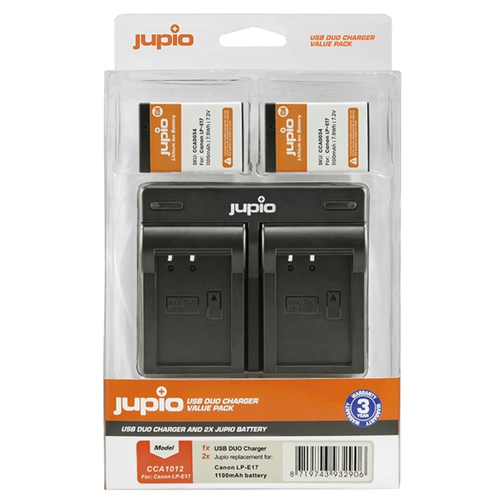 Jupio Value Pack Canon 2 x LP-E17 + Doppelladegerät