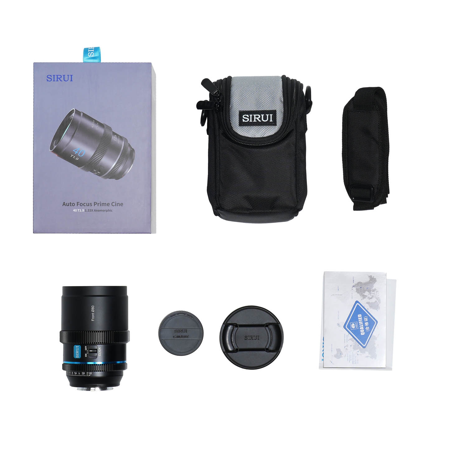 SIRUI AF 40mm T1.8 1.33X S35 anamorphes Objektiv (E-Mount, Blue Flare)
