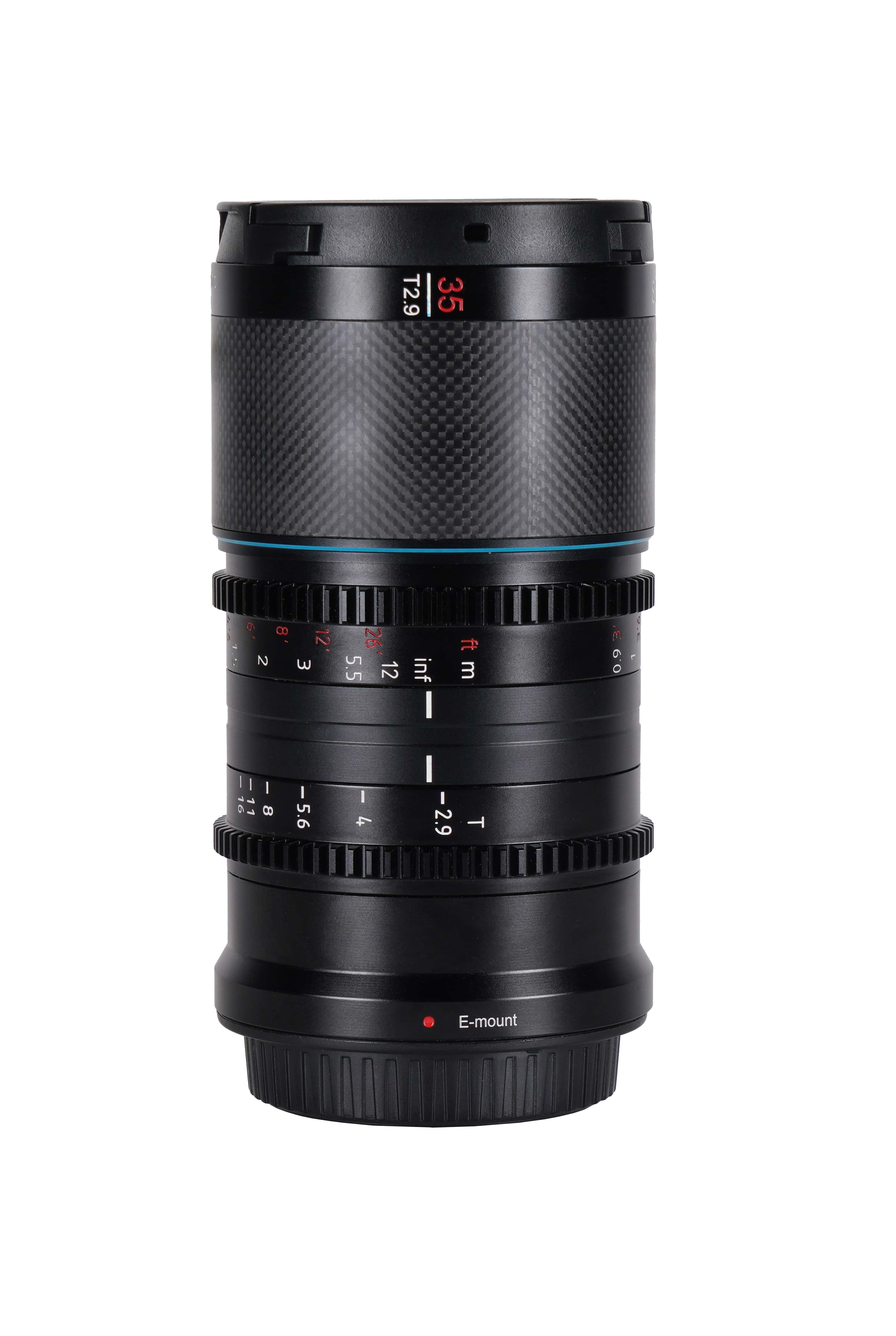 Sirui Saturn 35mm T2.9 1.6x Carbon Vollformat anamorphes Objektiv (X Mount; Blue Flare)