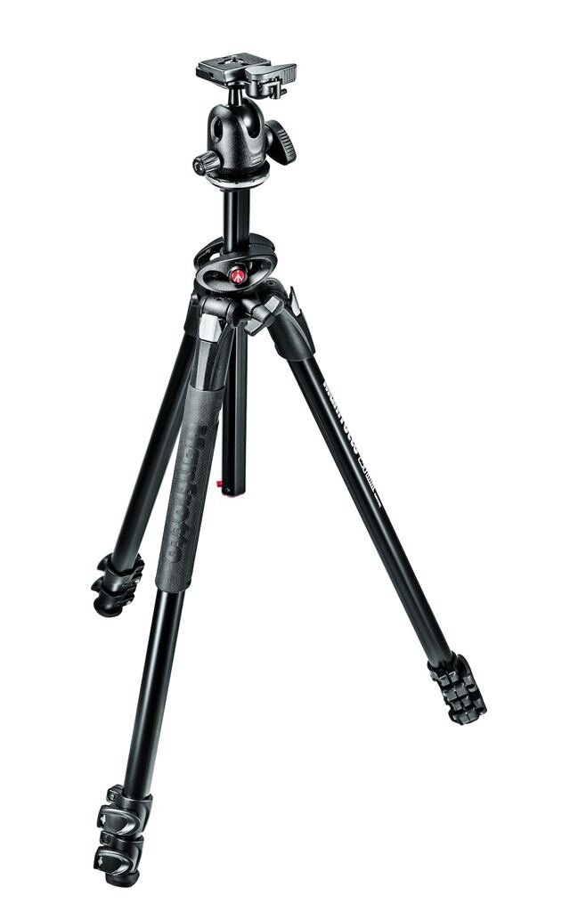 Manfrotto MK290DUA3-BH 290 Dual Alu-Stativ mit 3 Beinsegmenten und 496RC2 Kugelkopf