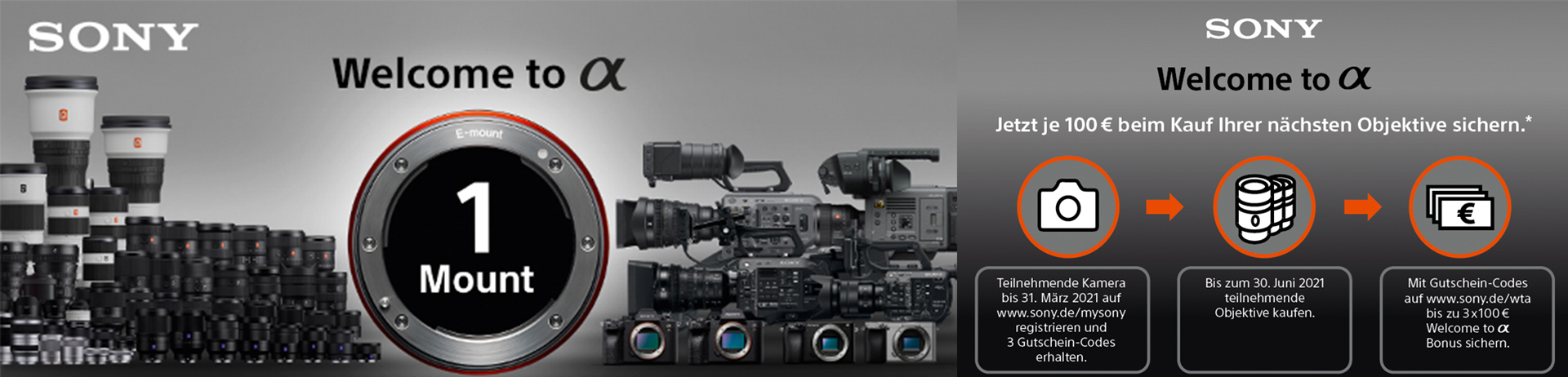SONY WELCOME TO ALPHA AKTION: bis 31.03.2024